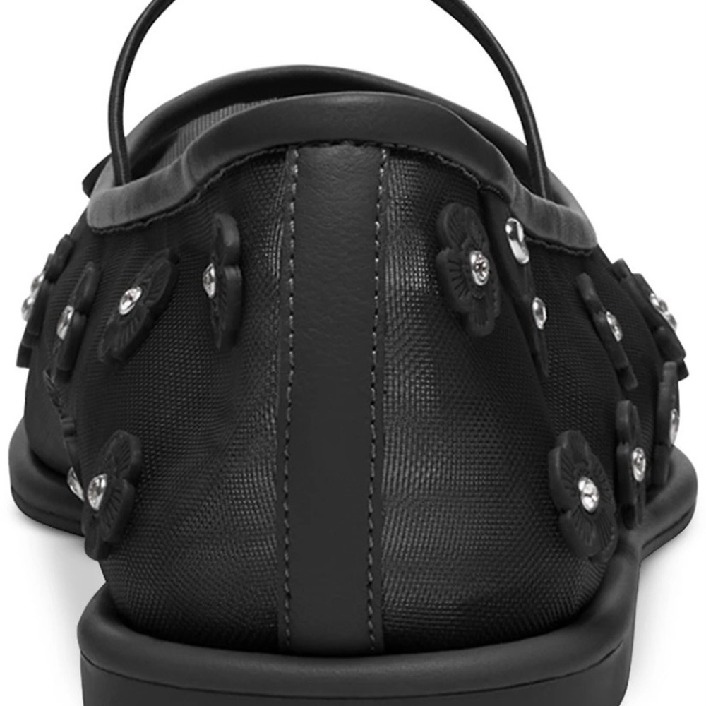 NEW WITH BOX COACH WOMEN'S EMILIA MARY JANE BALLET FLATS BLACK  MESH SZ 10‎ - Picture 5 of 11